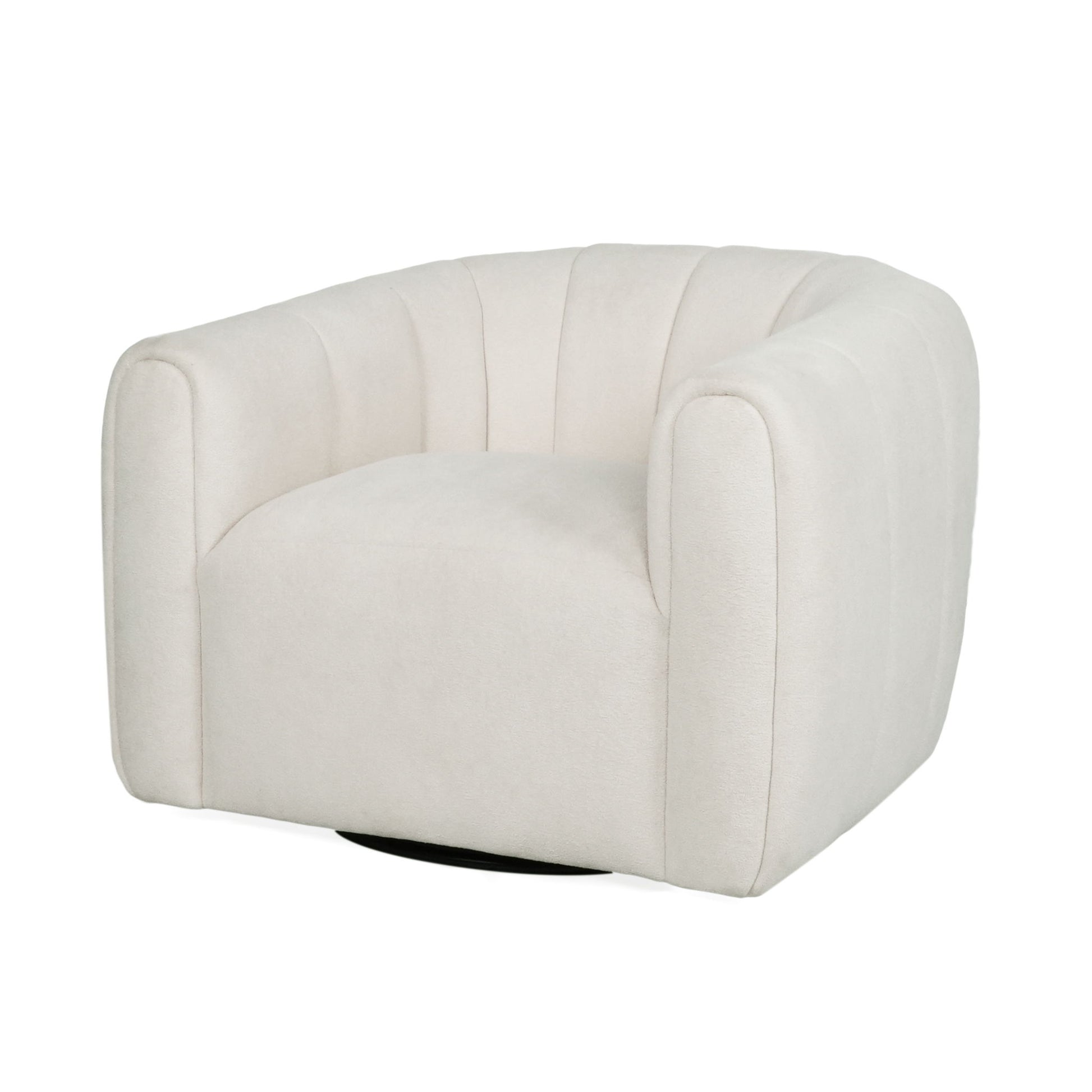 Serenizia - Upholstered Swivel Chair With Channel Tufted