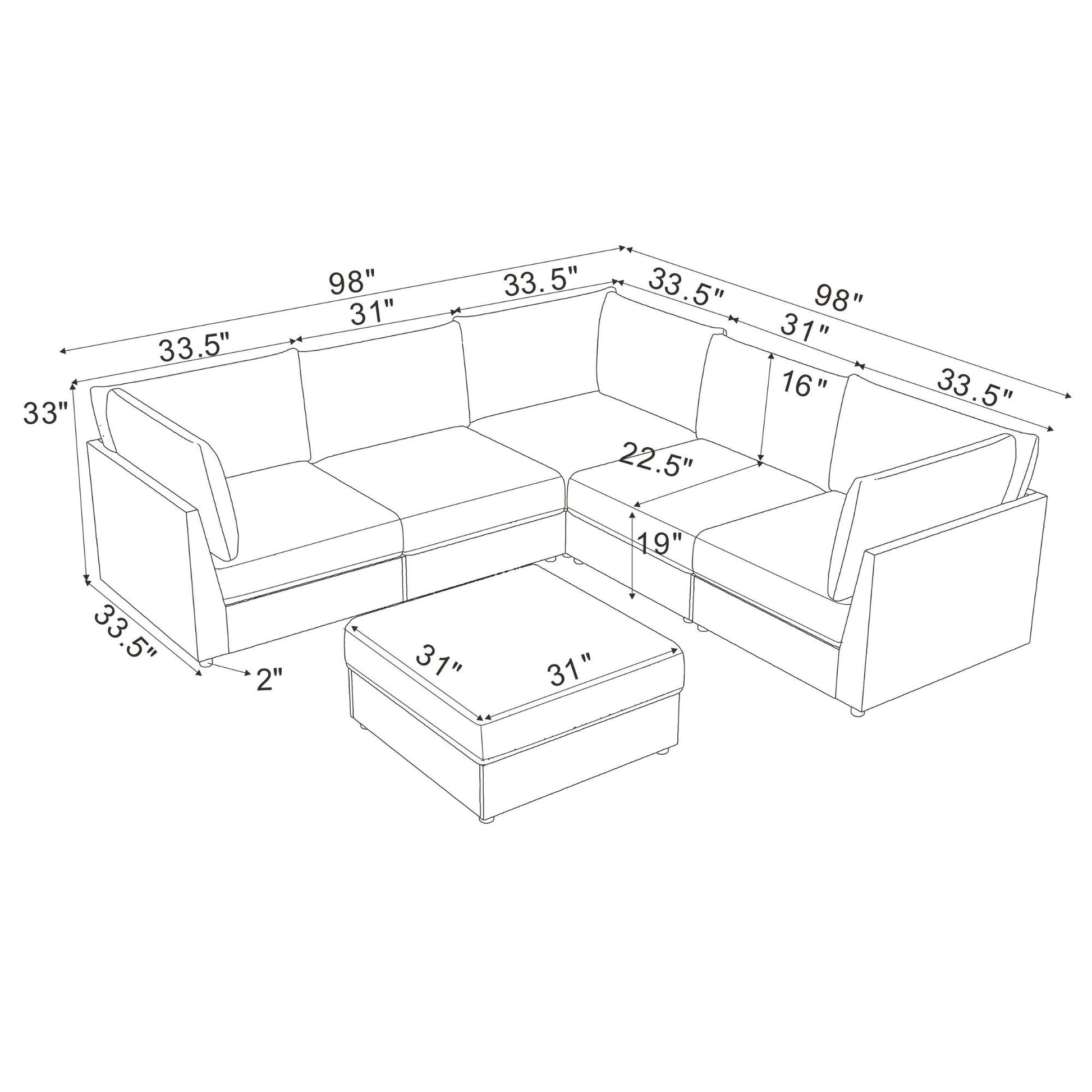 Modular Sectional With Custom Configuration