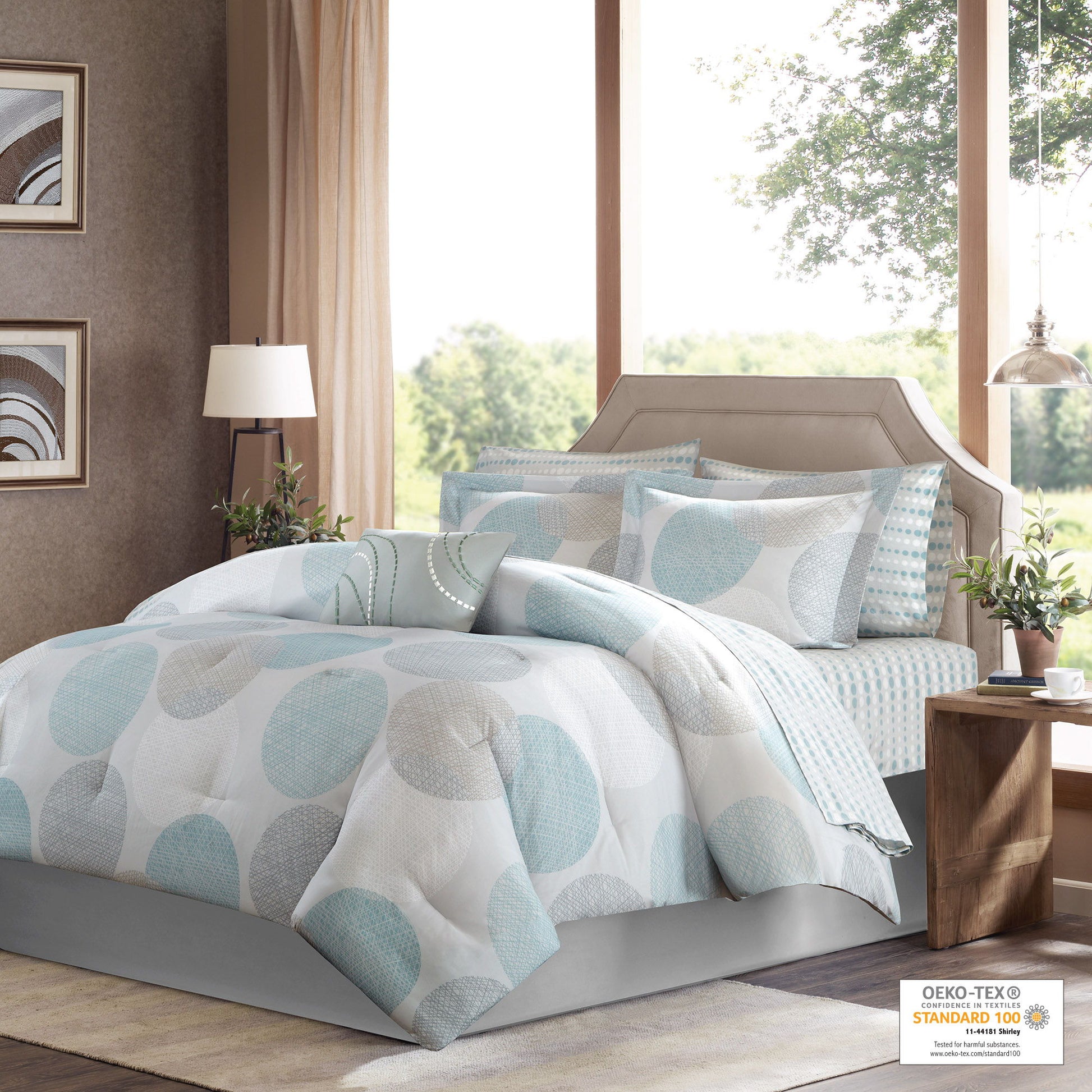 Knowles - Queen Complete Comforter And Sheet Set - Aqua