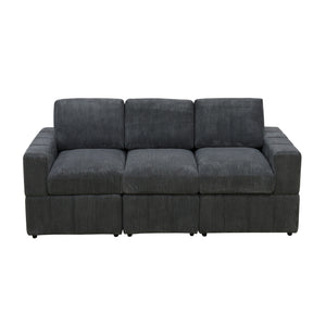 Oversized Modular Sectional Sofa 3 Piece Set For Living Room - Dark Gray