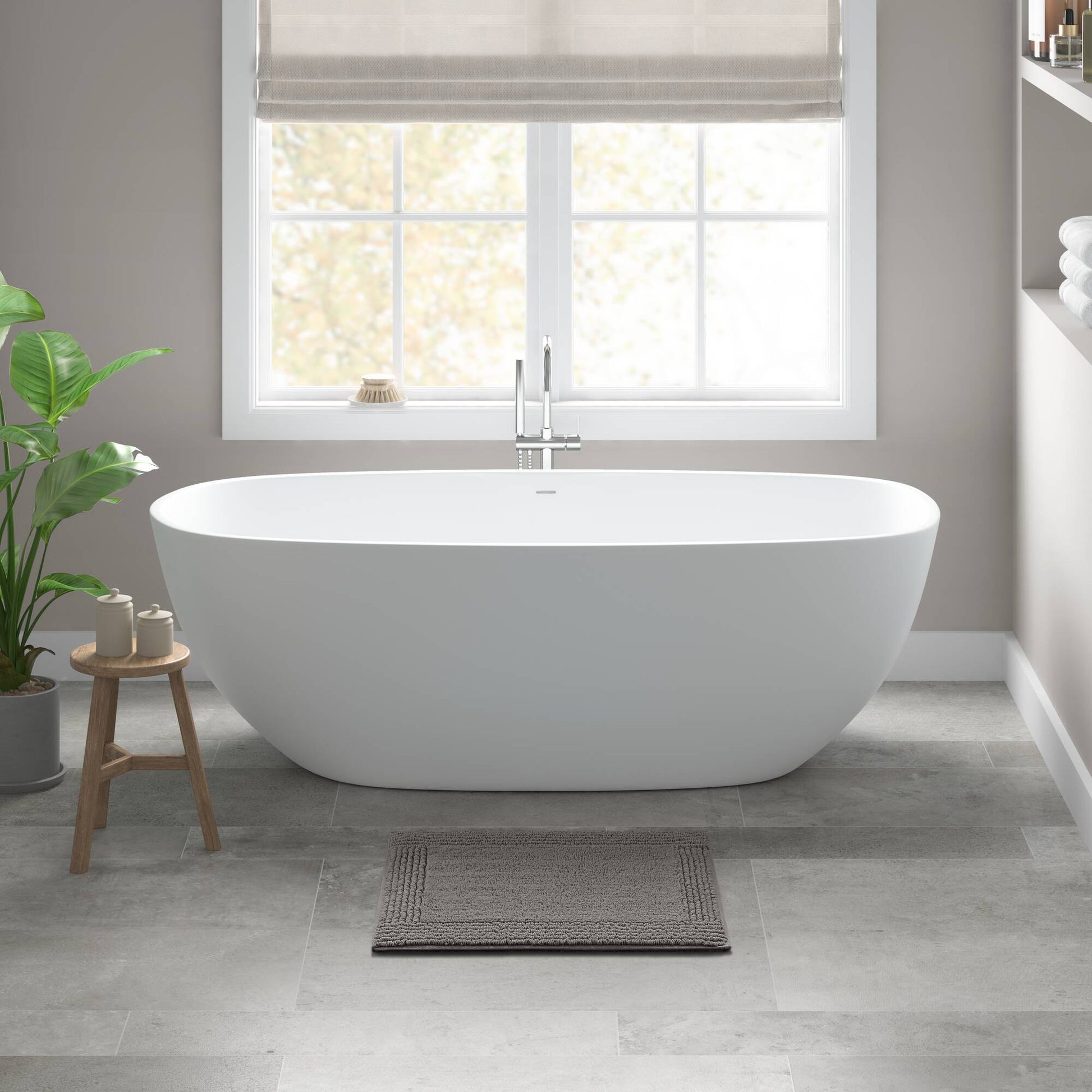 Splendor - 24" x 44" Tufted Reversible Bath Rug - Charcoal