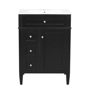 Bathroom Vanity With Top Sink, Storage Cabinet With 2 Drawers And Tip-Out Drawer