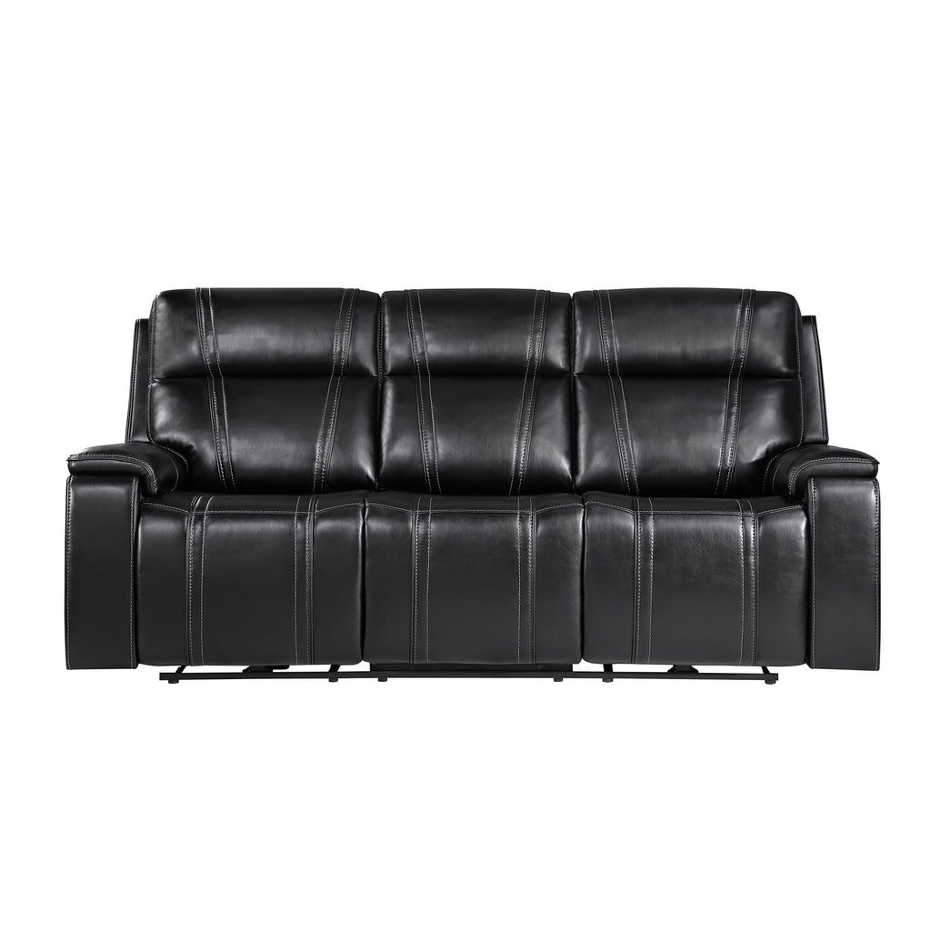 Gary - Power Reclining Sofa With Pillow Top Arms, Hidden Cup Holders - Black