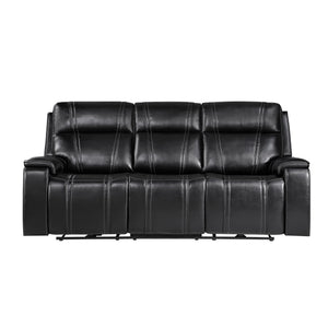 Gary - Power Reclining Sofa With Pillow Top Arms, Hidden Cup Holders - Black