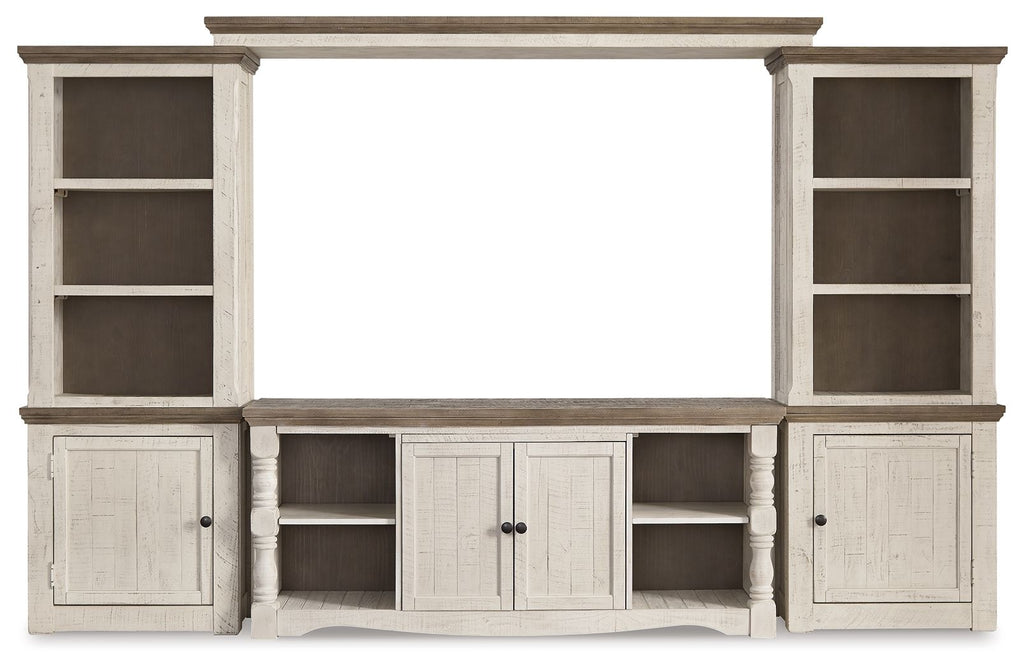 Havalance - 4 Pc. - Entertainment Center - 67" TV Stand - Brown / Beige