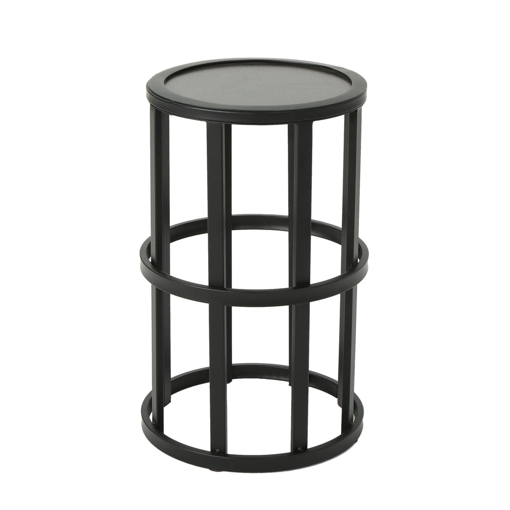 Outdoor Powder Coated Side Table - Gray