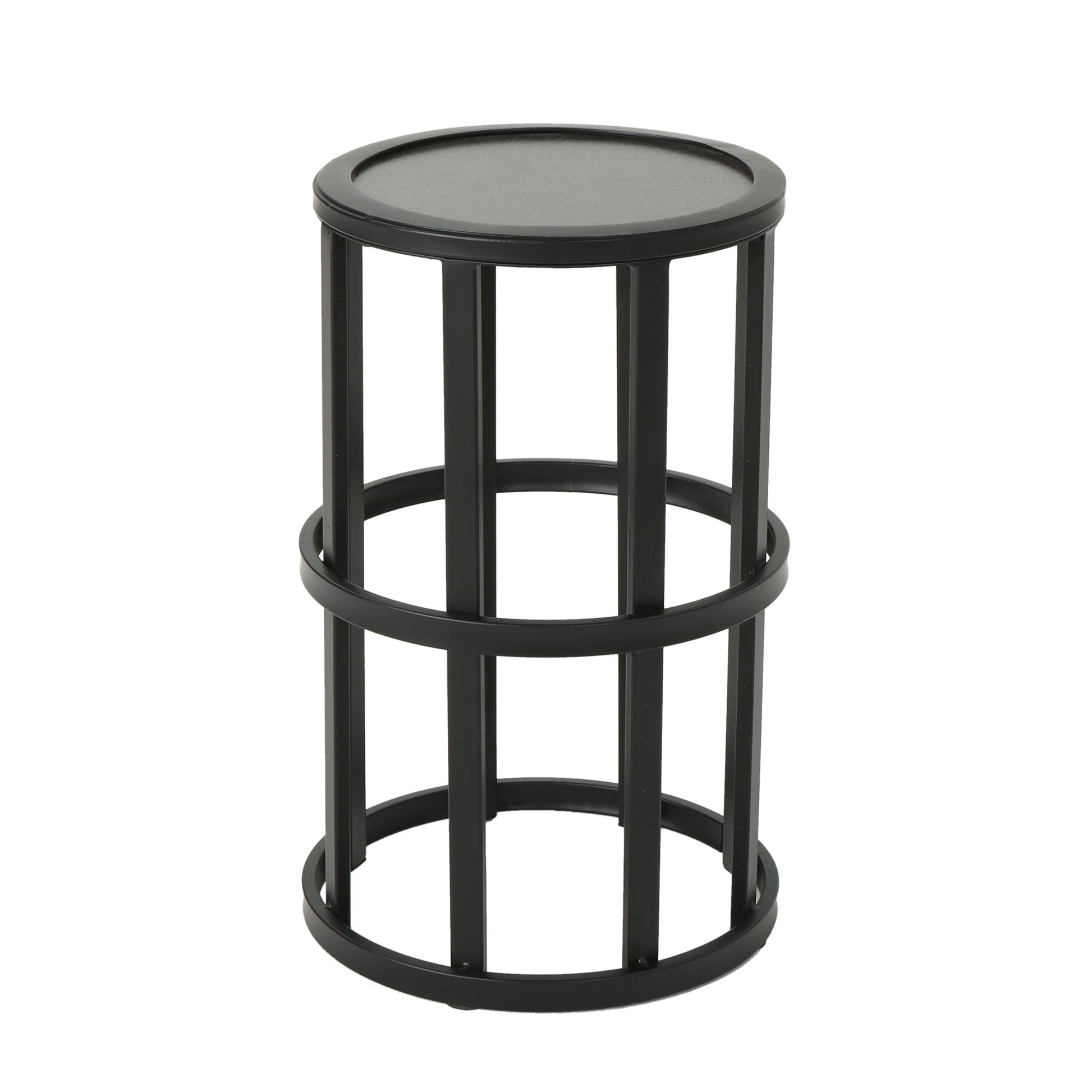 Outdoor Powder Coated Side Table - Gray