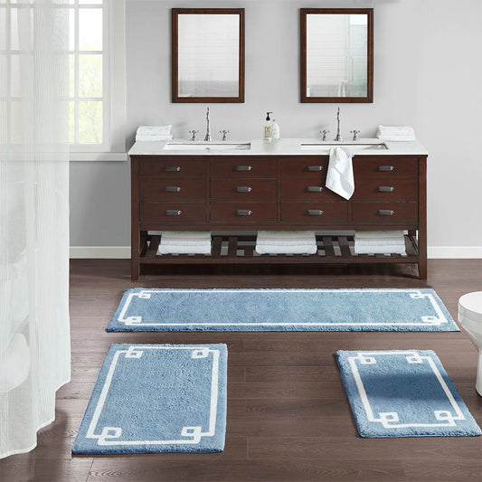 Evan - 30" Tufted Bath Rug - Blue