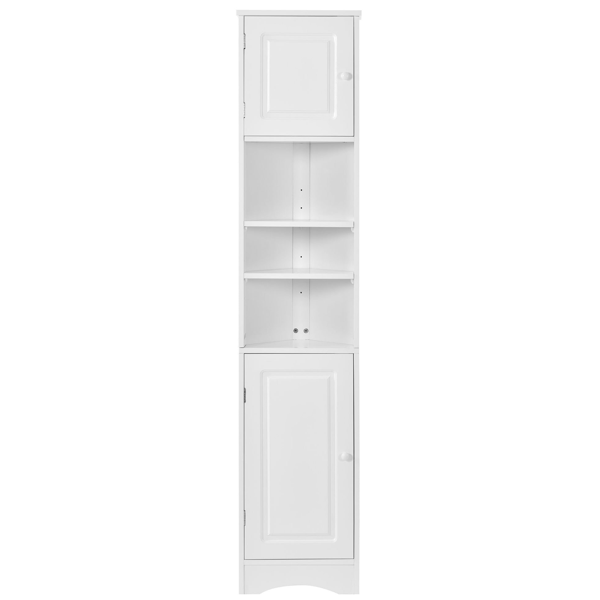 Multi Functional Corner Cabinet With Adjustable Shelves And 2 Doors