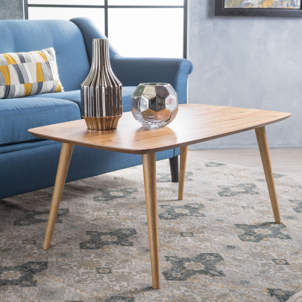 Mid Century Coffee Table With Mindi Veneer - Natural