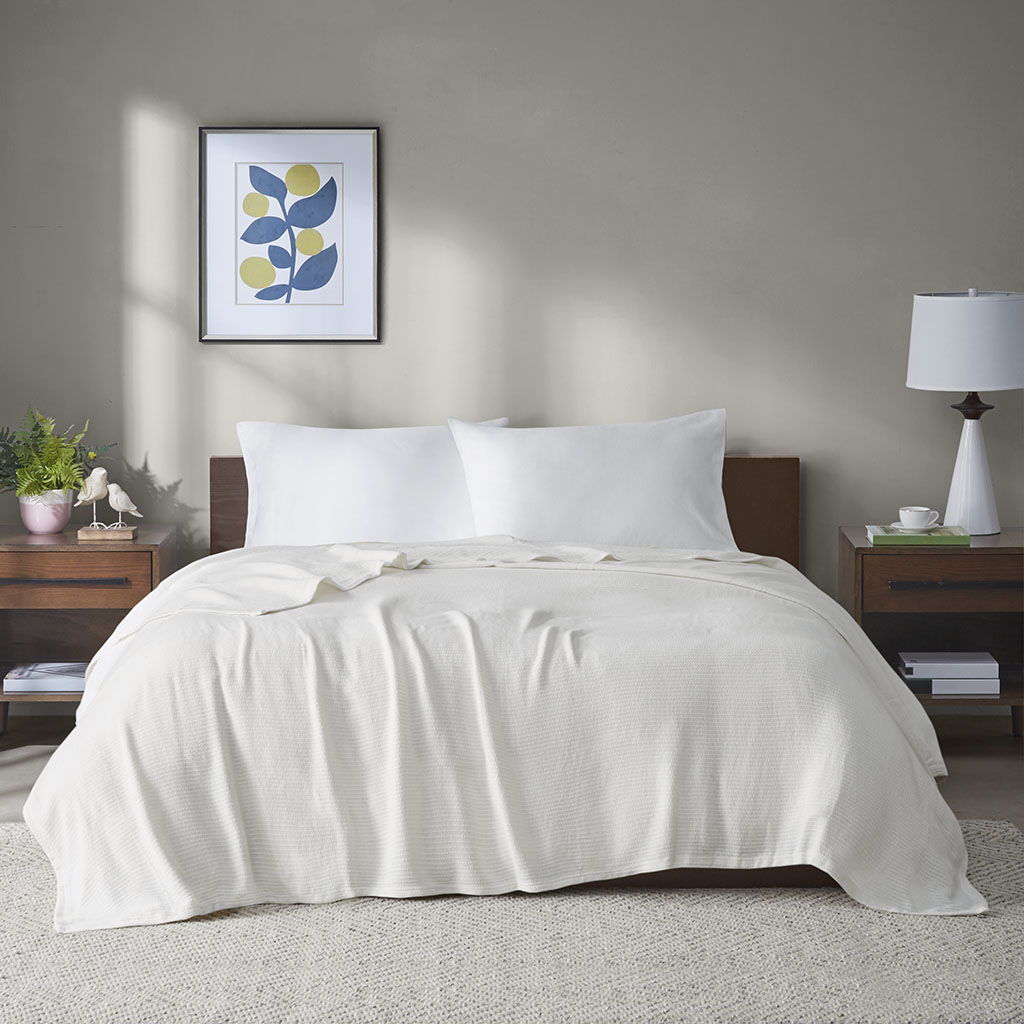 Freshspun Basketweave - King Blanket - Cream