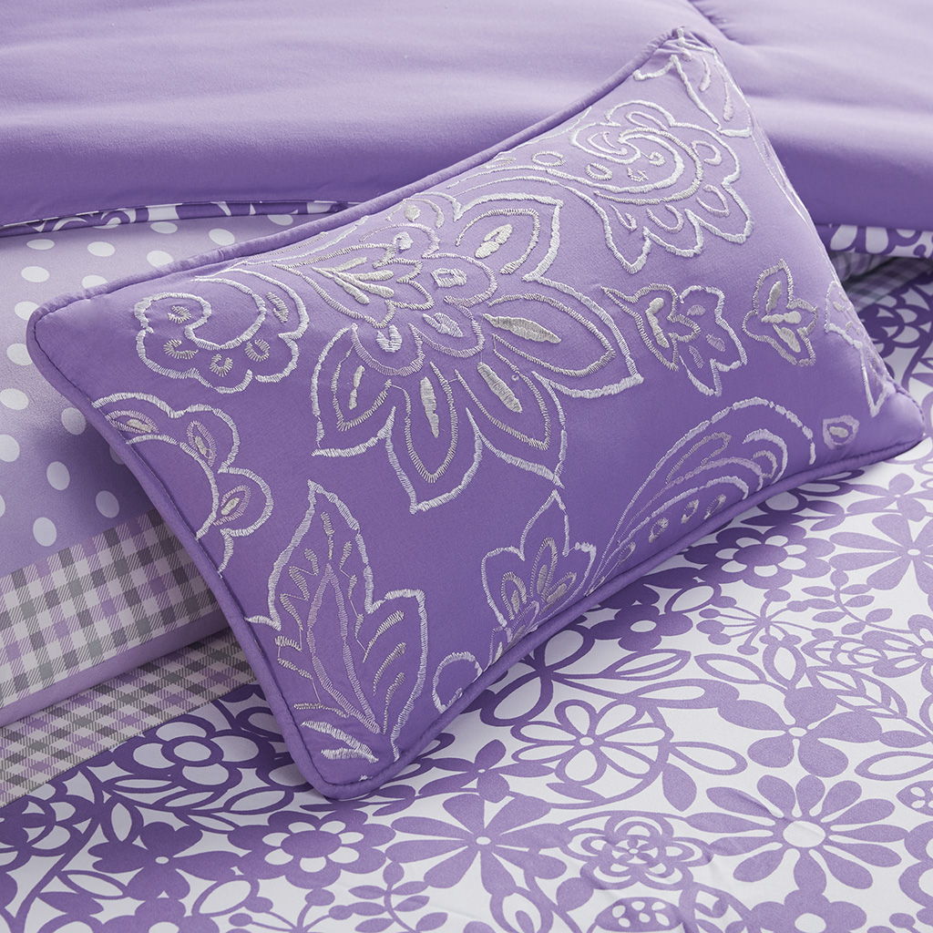 Riley - Twin Comforter Set - Purple