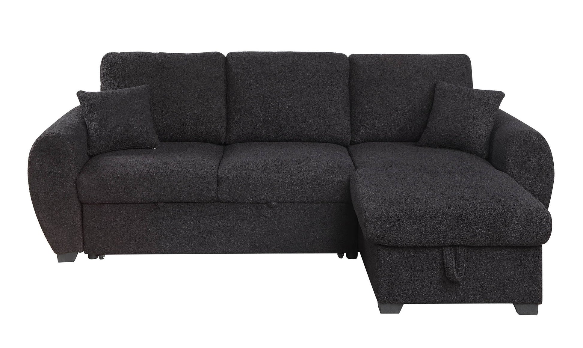 Veronica - Reversible Sleeper Sectional Sofa With Storage Chaise - Black