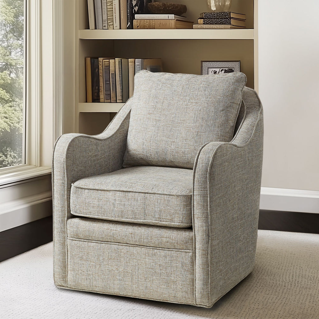 Brianne - Wide Seat Swivel Arm Chair - Gray Multi
