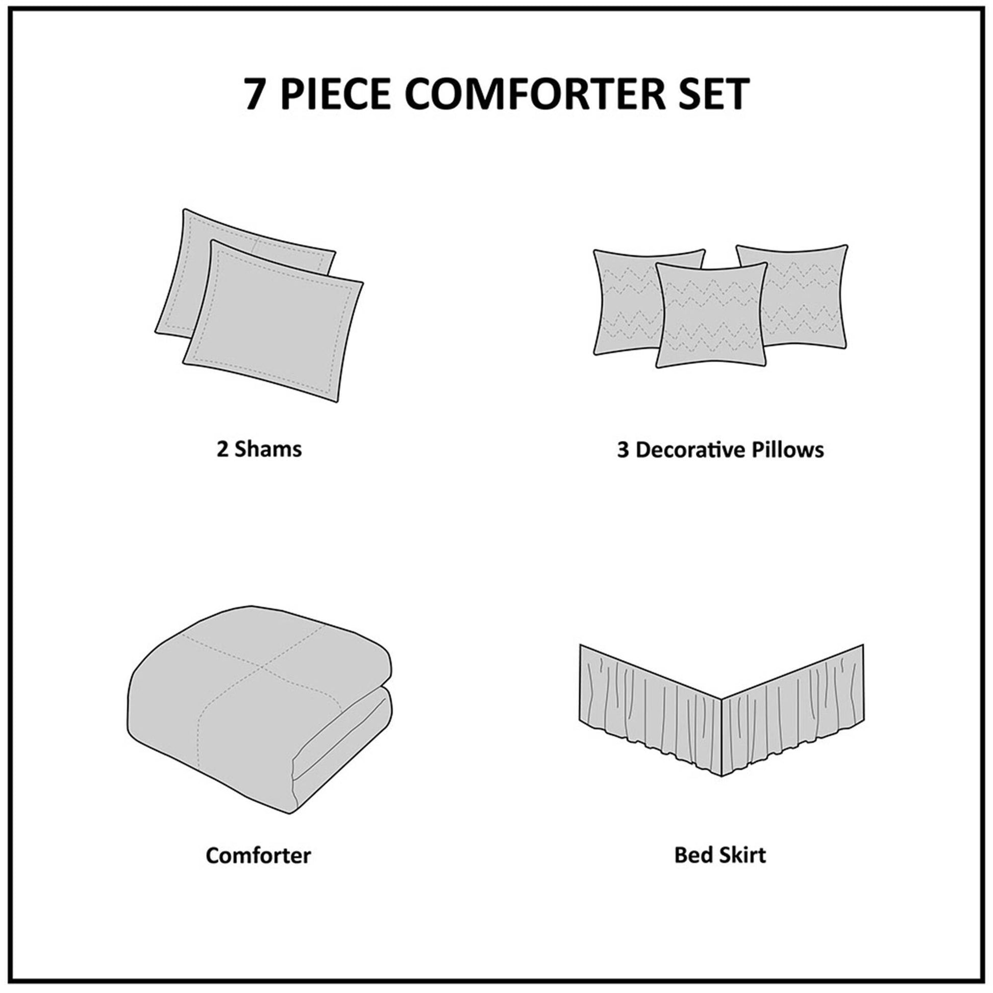 Palmer - Queen Piece Comforter (Set of 7) - Green