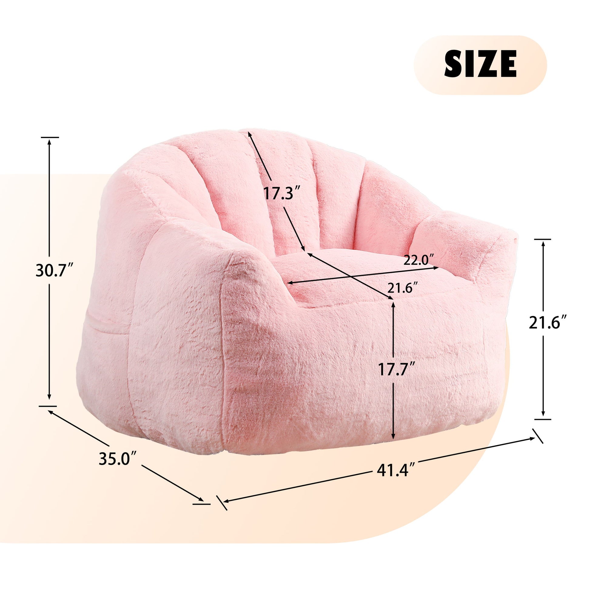 Beanbag Chair, Beanbag Sofa Chair With Armrests Stuffed High Density Foam