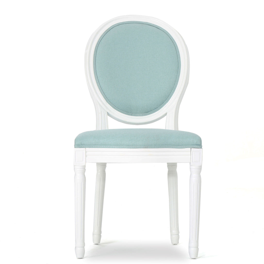 French Country Dining Chair Set With Round Backrest
