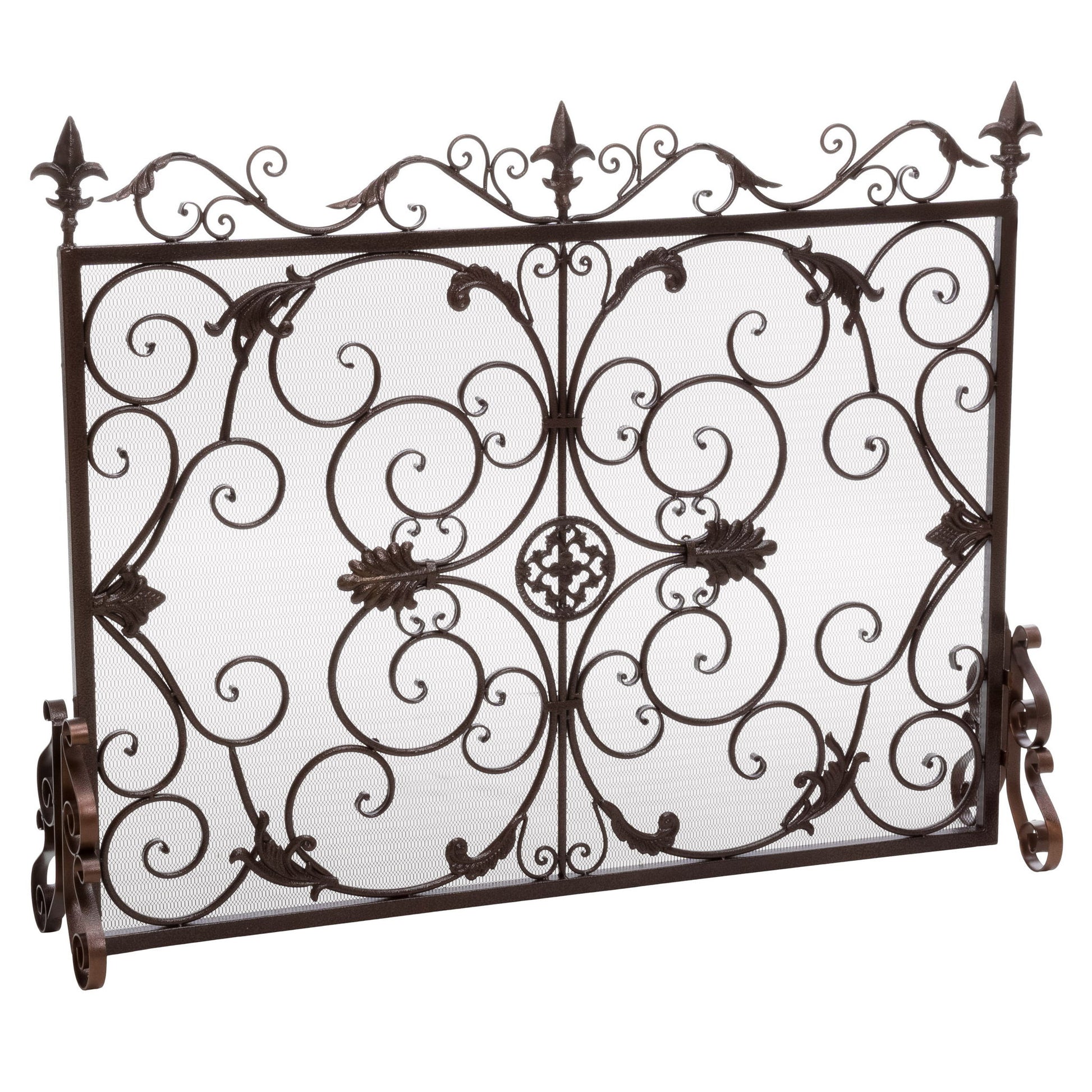 Darcie - Wrought Fireplace Screen, Ornate Design