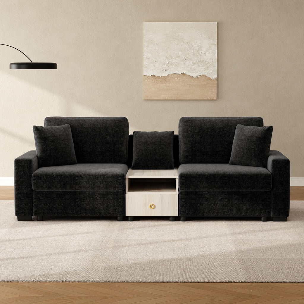 Modular Sofa Couch With Storage Armrest And Center Console