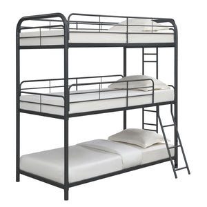 Triple Bunk Bed, Twin / Twin / Twin - Black