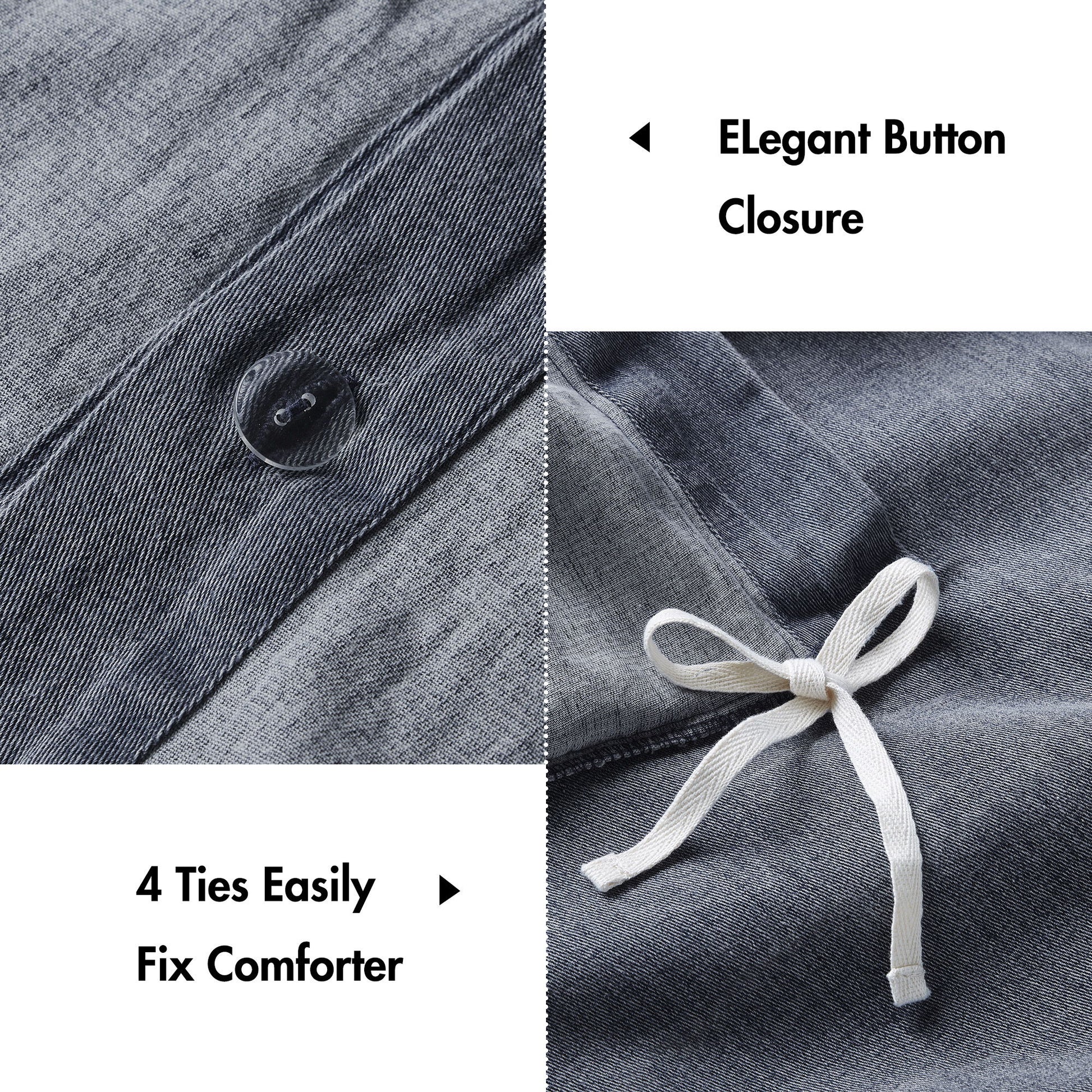 Mckenzie - 3 Piece King/California King Twill Washed Duvet Set - Blue