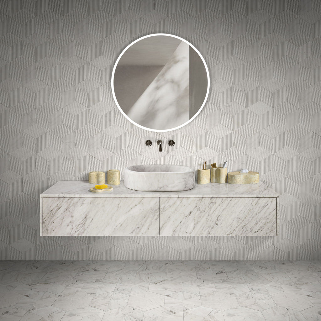 Elegant Natural Marble Bathroom Accessories Set