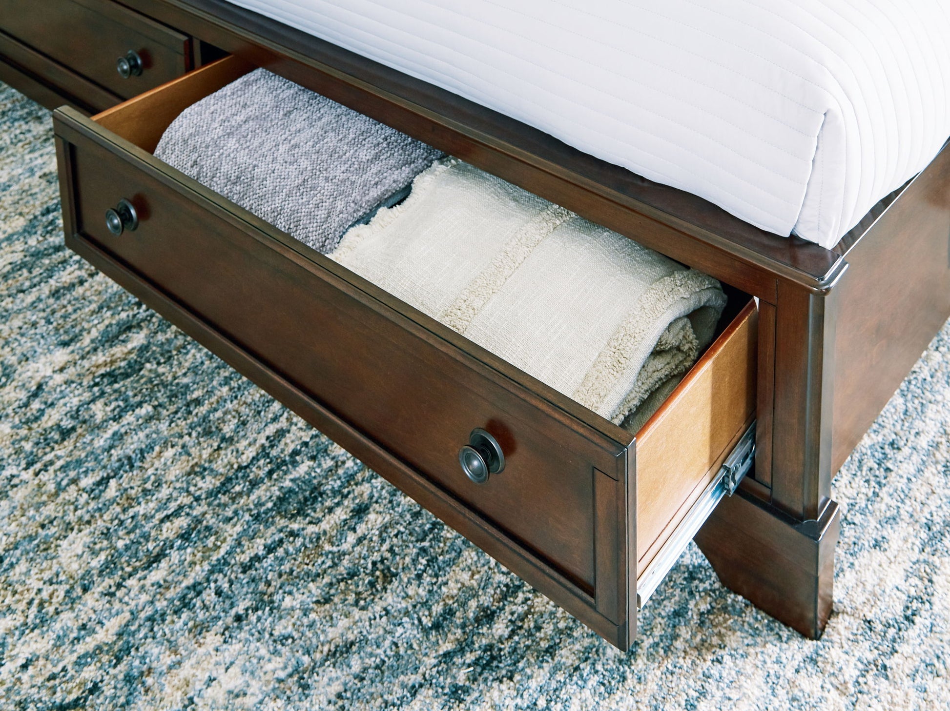 Trellington - Queen Sleigh Storage Bed - Brown
