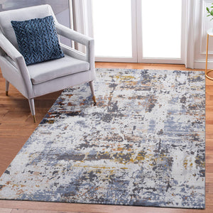 Payas - 6' X 9' Abstract Area Rug - Ivory / Blue