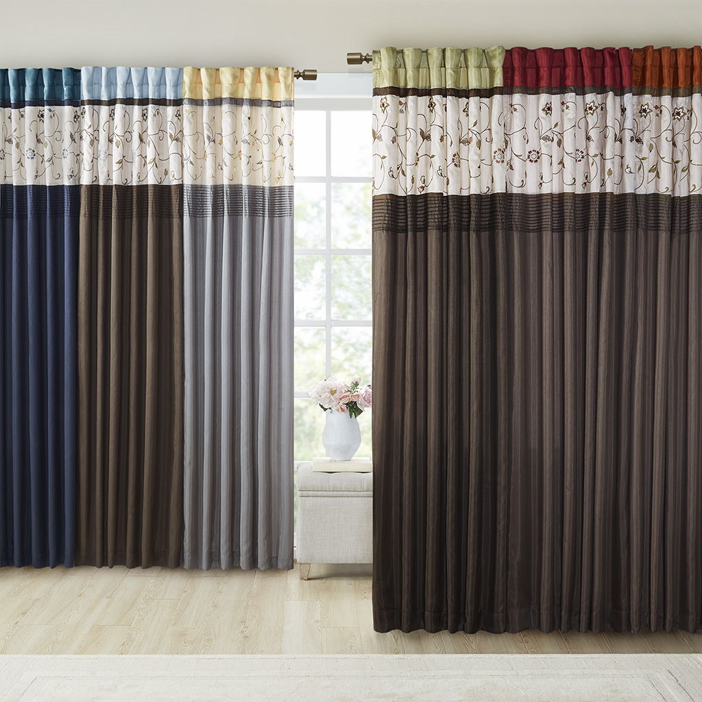 Serene - Embroidered Window Panel - Spice