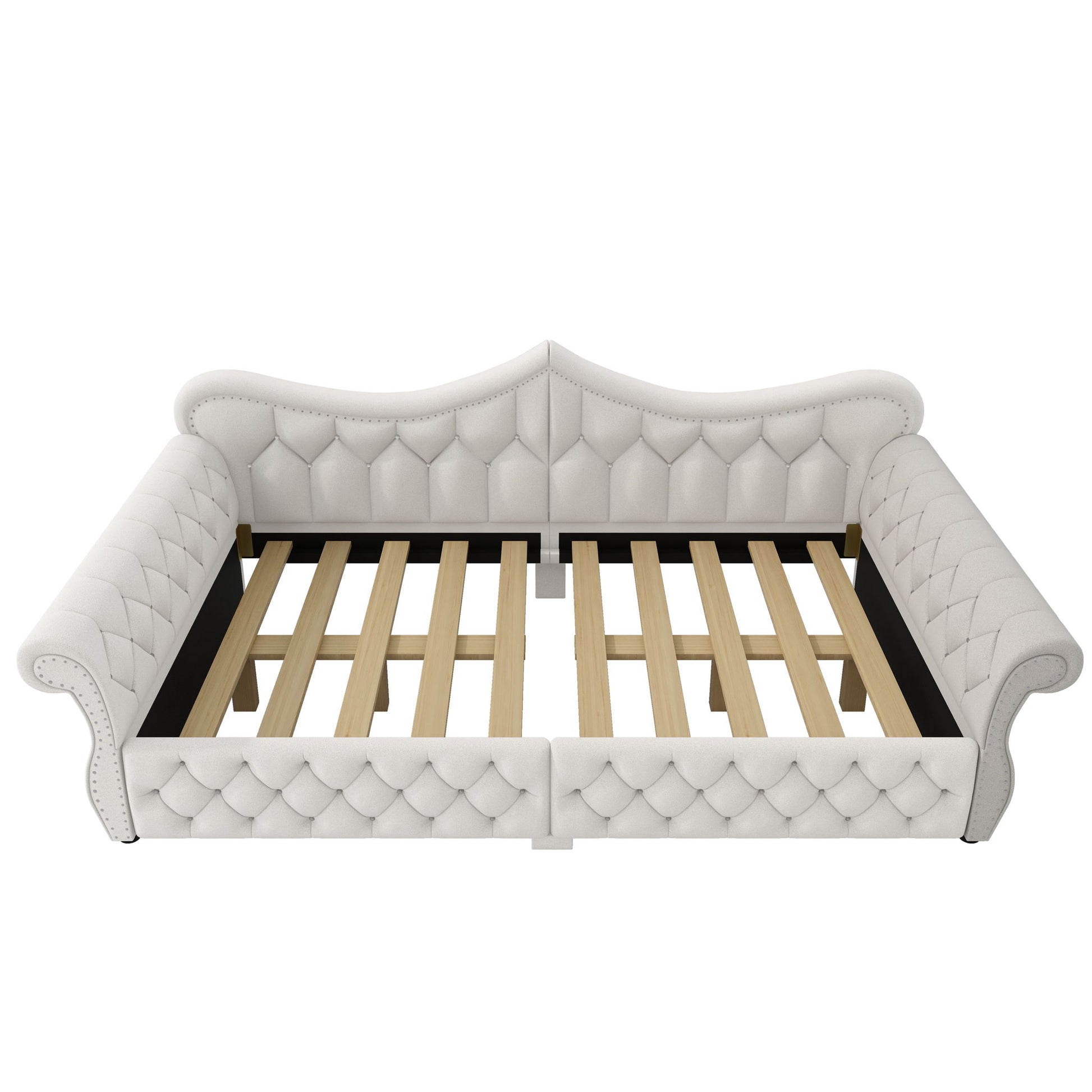 Upholstered Daybed With LED Lighting And Nailhead Trim