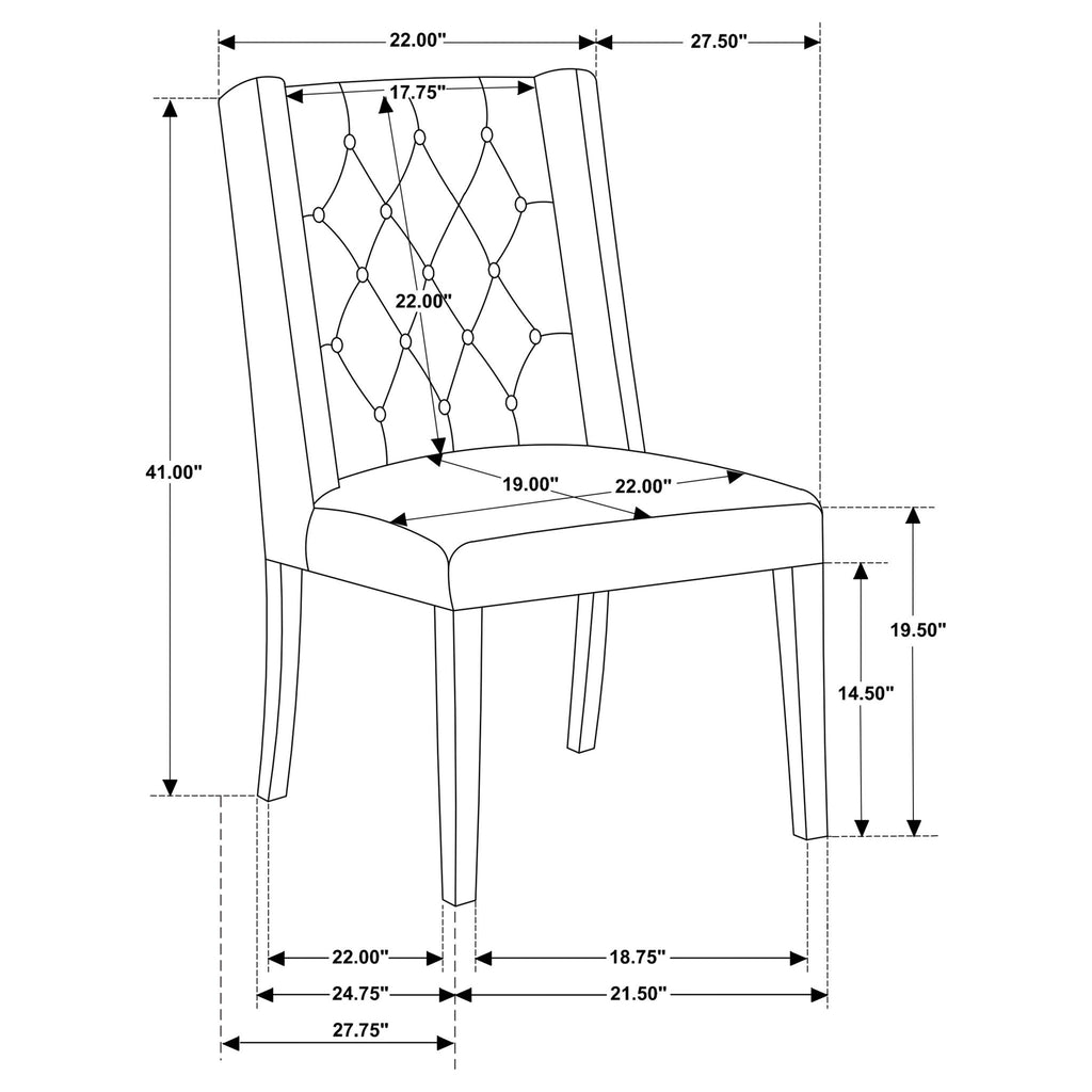 Lily - Upholstered Dining Side Chair (Set of 2) - Beige / Brown