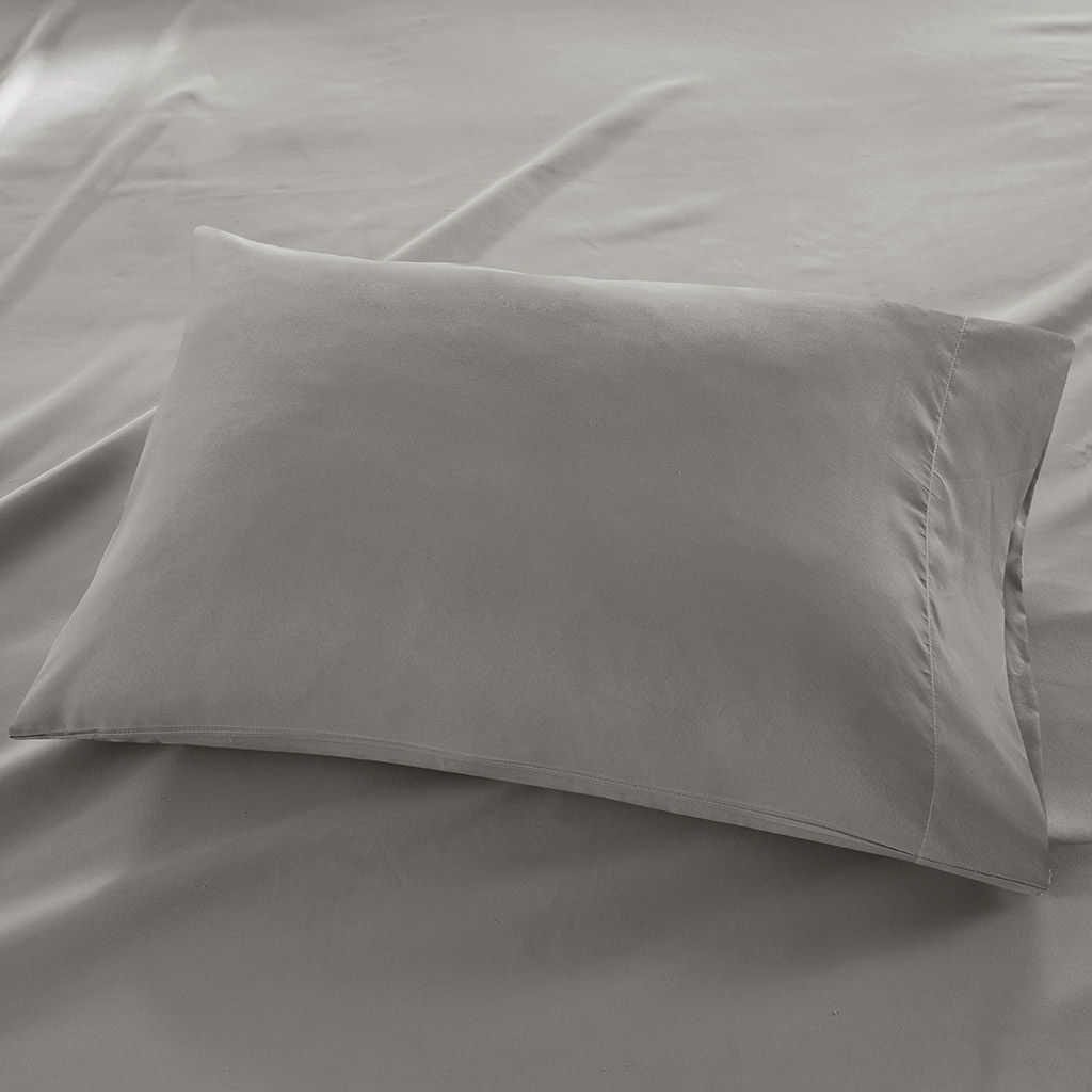 Twin All Season Moisture Wicking Lightweight Sheet Set - Gray