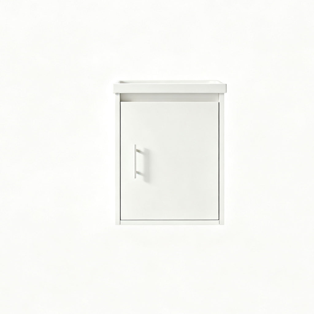Floating Bathroom Vanity Combo, Wall Mounted Cabinet With Sink & Soft Close Doors For Small Bathrooms