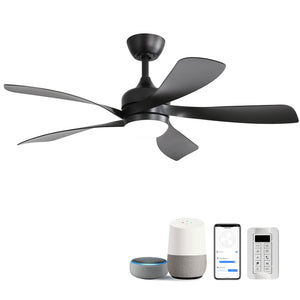 45" Ceiling Fan With DC Motor Smart App Control Quiet Reversible Operation Dimmable Lighting And Timer