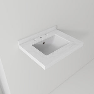 Basin Sink, Triple Faucet Holes, 2" Thick Rim, Sink Only