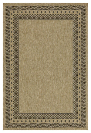 Earth - 5'3" X 7'3" Polypropylene Indoor, Outdoor Area Rug - Jute / Black