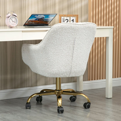 Swivel Chair With High Back, Adjustable Working Chair With Golden Base