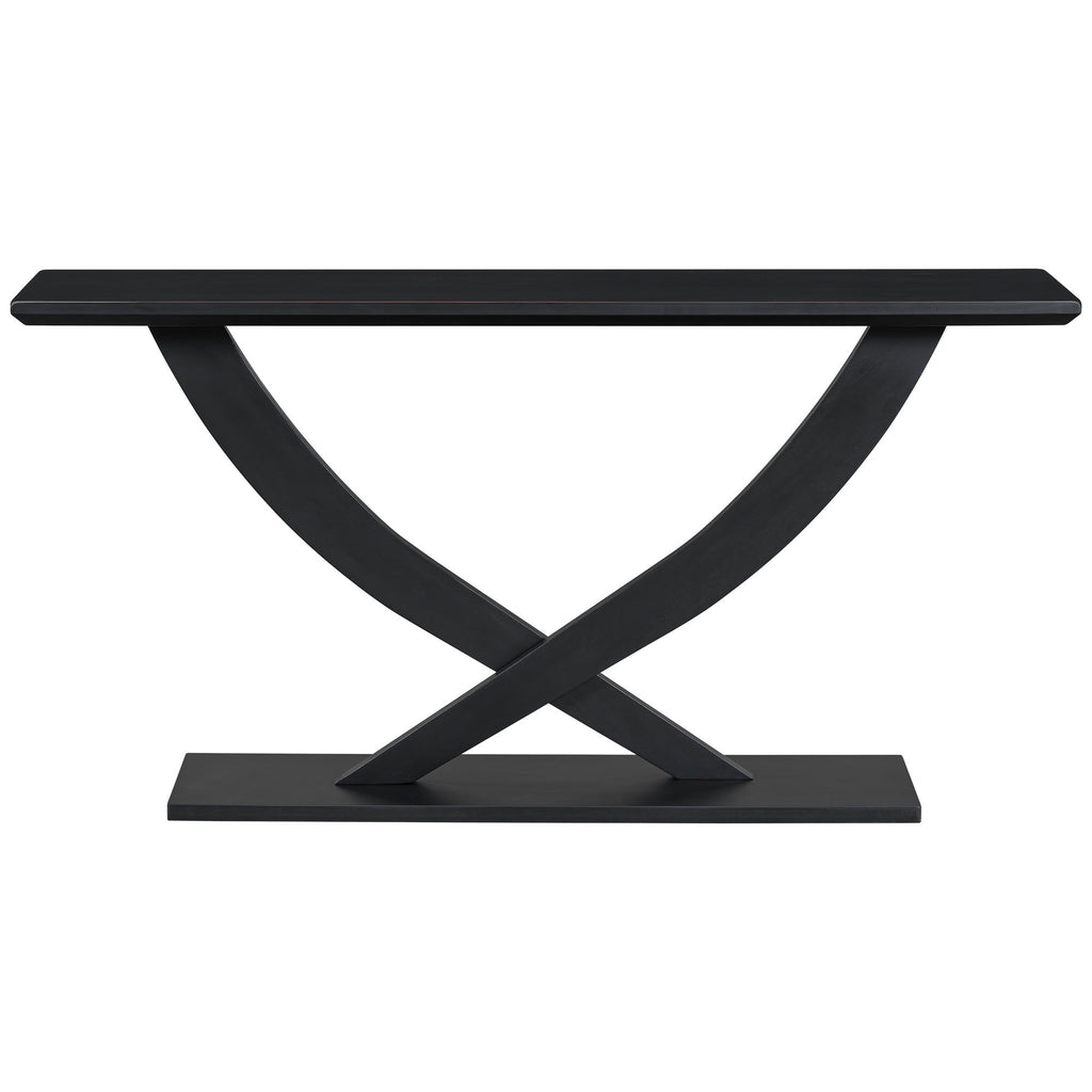 Console Table With Cross Leg Base And Reinforced Support Plate