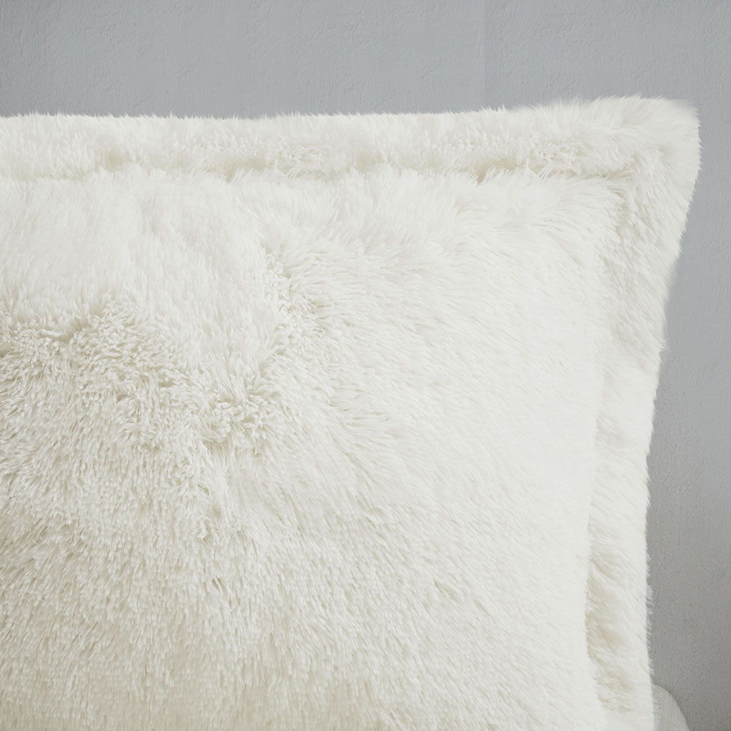 Malea - King Shaggy Duvet Cover Set - Ivory
