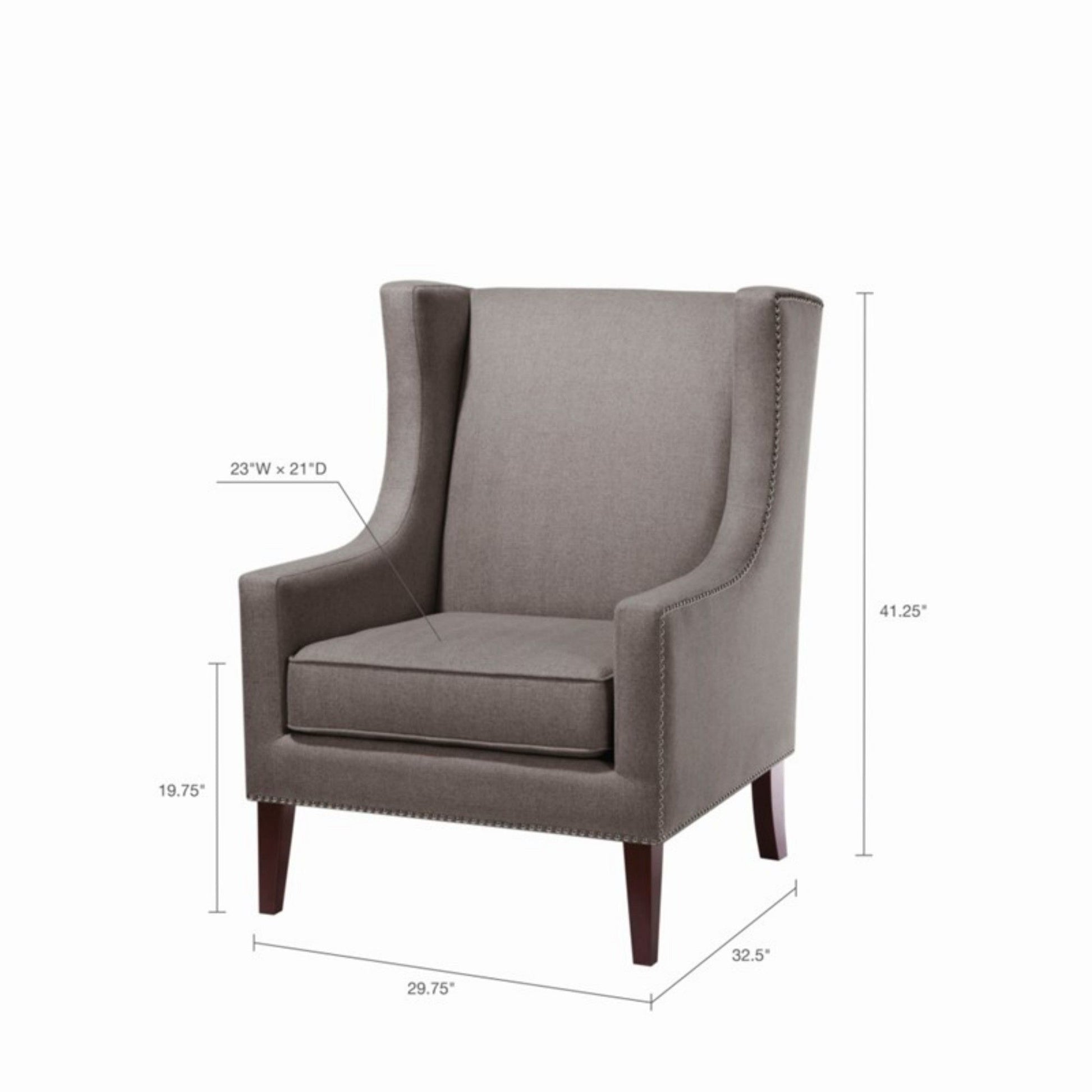 Barton - Wing Chair With Nail Head Accents