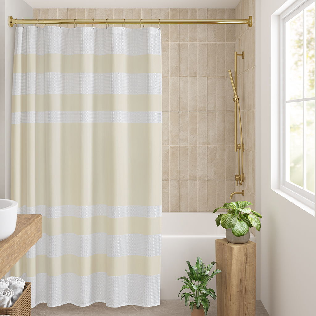 Spa Waffle - 72" x 84" Shower Curtain With 3M Treatment - Cream