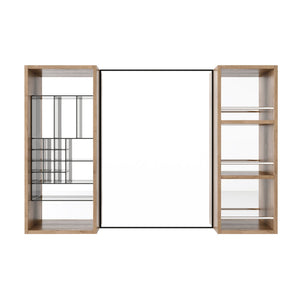 41.3" Wall Mounted Bathroom Cabinet With Storage - Imitative Oak