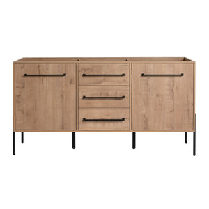 60" Freestanding Bathroom Vanity With Soft Close Doors And Drawers, (Vanity Only) - Imitative Oak