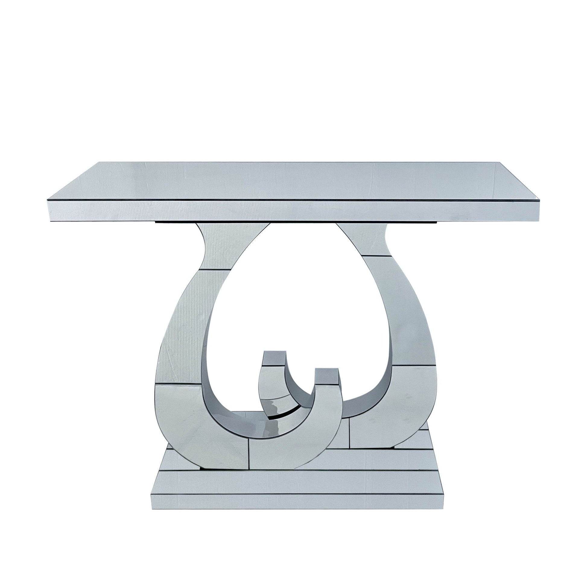 Double C - Base Rectangular Sofa Table For Living Room - Silver