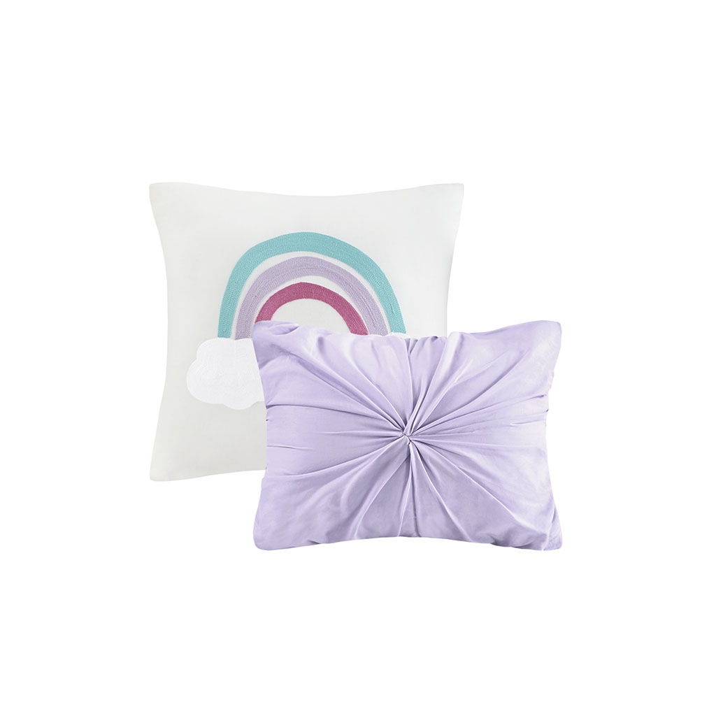 Callie - Pom Pom Comforter Set Cotton - Lavender