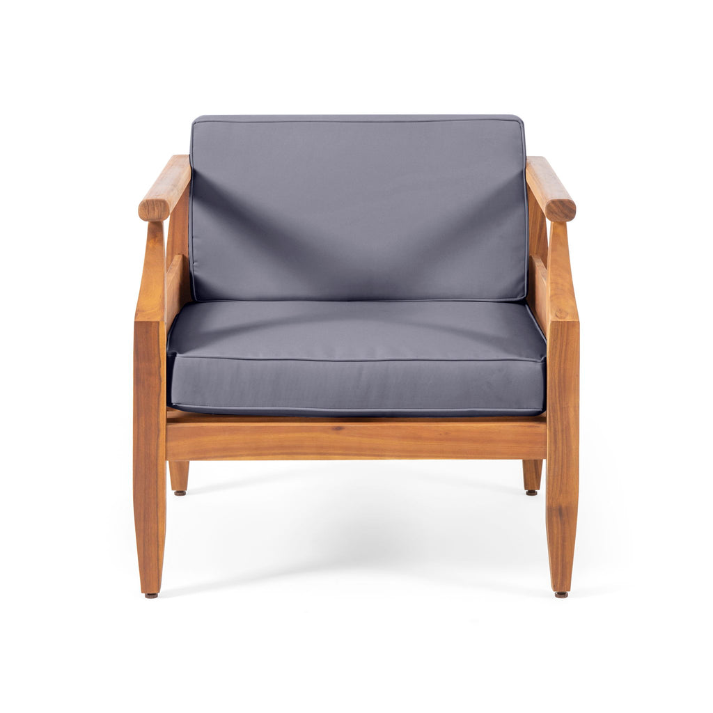 Outdoor Club Chair With Recessed Arms And Cushions