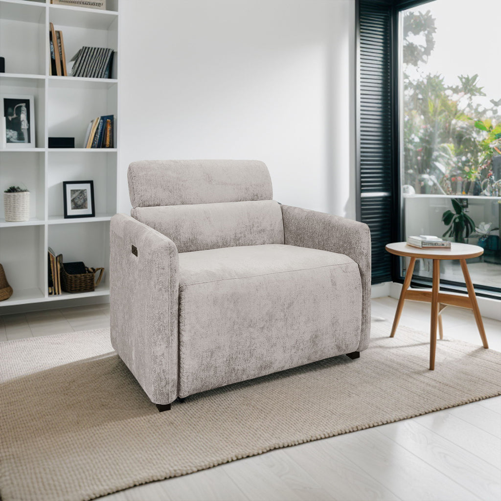 Ava - Power Modern Recliner - Light Gray