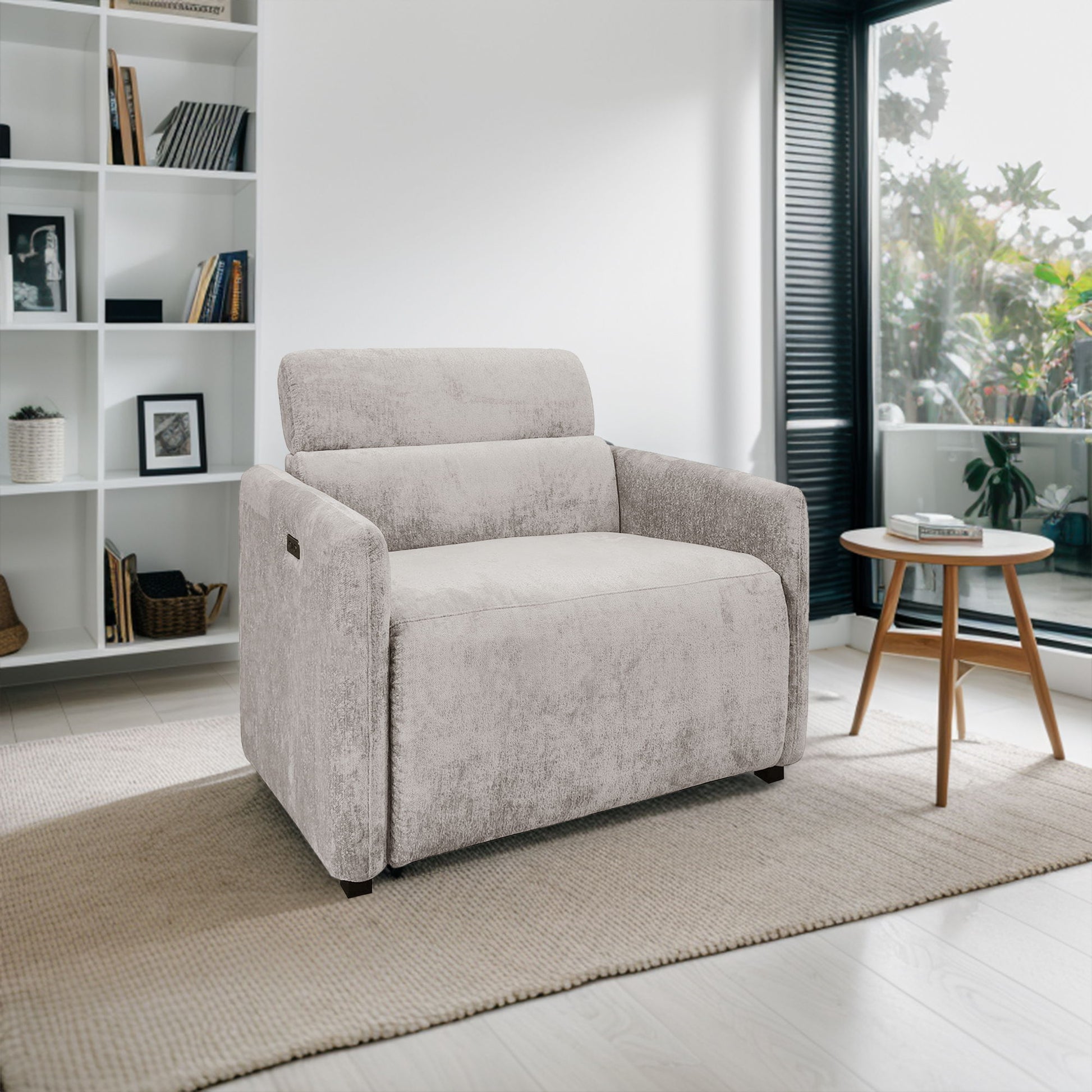 Ava - Power Modern Recliner - Light Gray