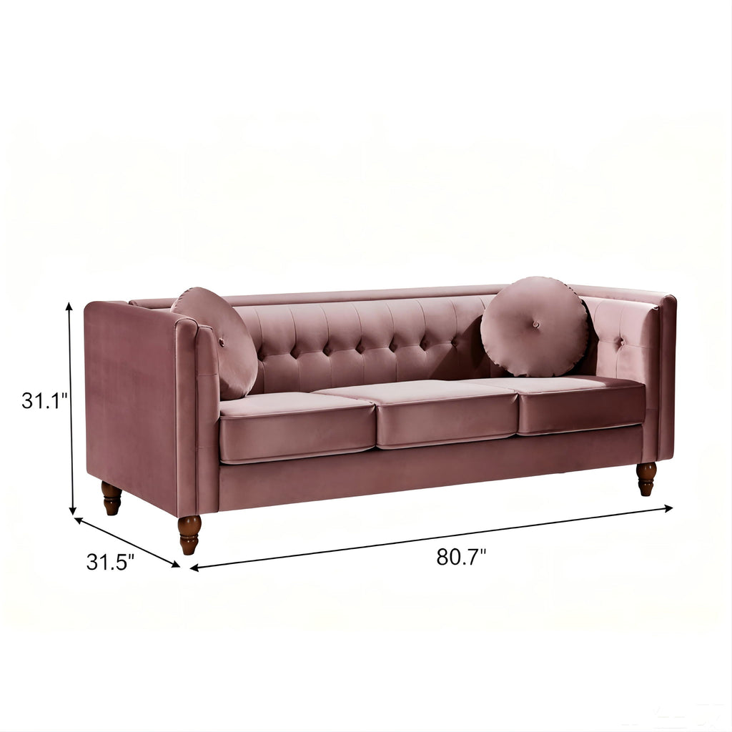 Chesterfield Sofa With Square Arms For Living Room