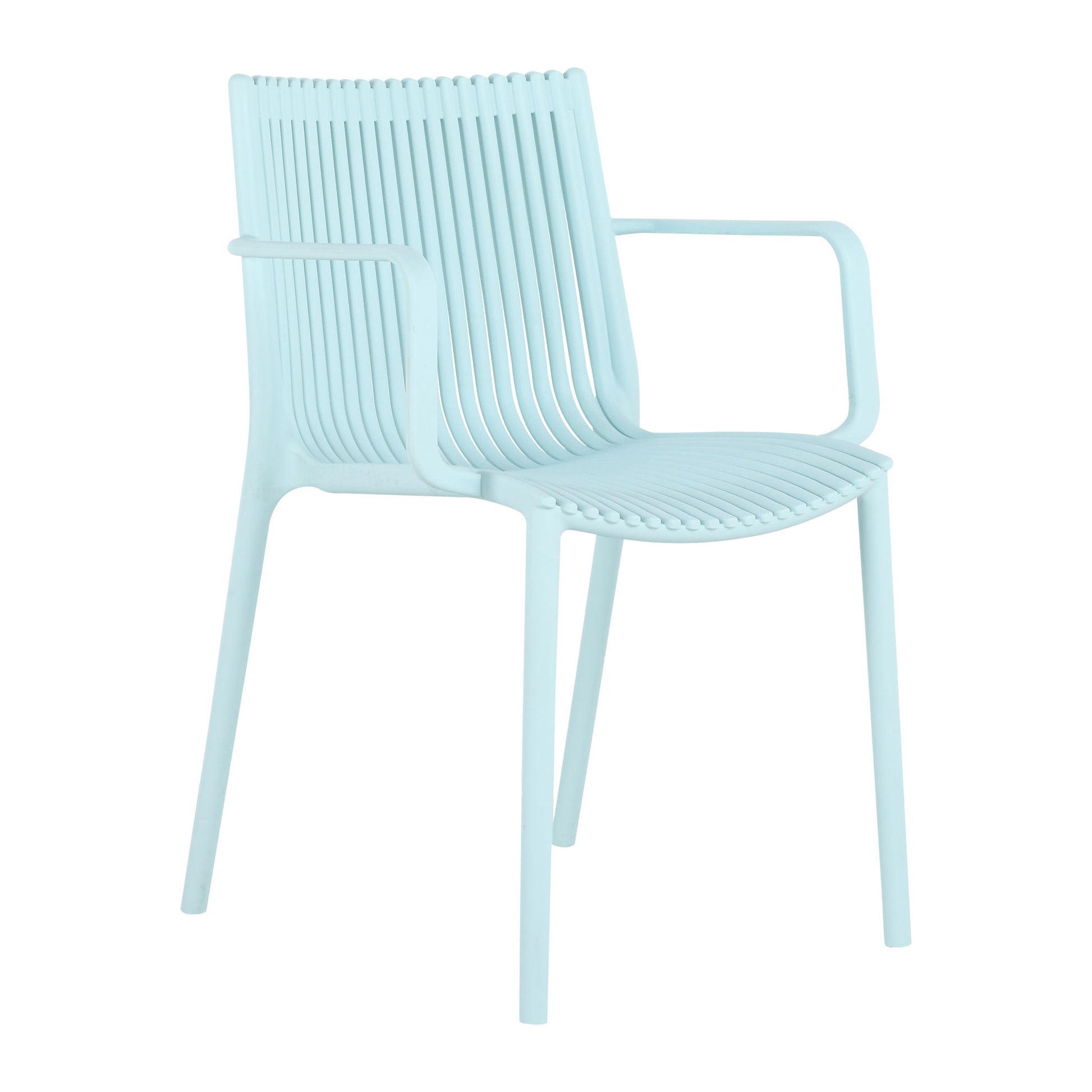 4 Piece Stackable Single Chairs With Vertical Stripe Design For All Weather